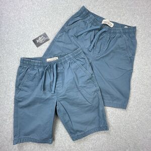 Lot of 2 Fat Face Elastic Waist Shorts Mens 30 x 10 (28 x 9.5) Blue Drawstring